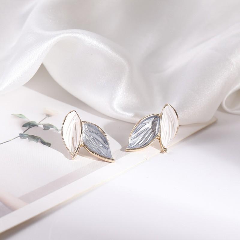 Bông tai nữ dễ thương cá tính Hàn Quốc hai chiếc lá Phụ kiện trang sức Yunri Accessories N450402