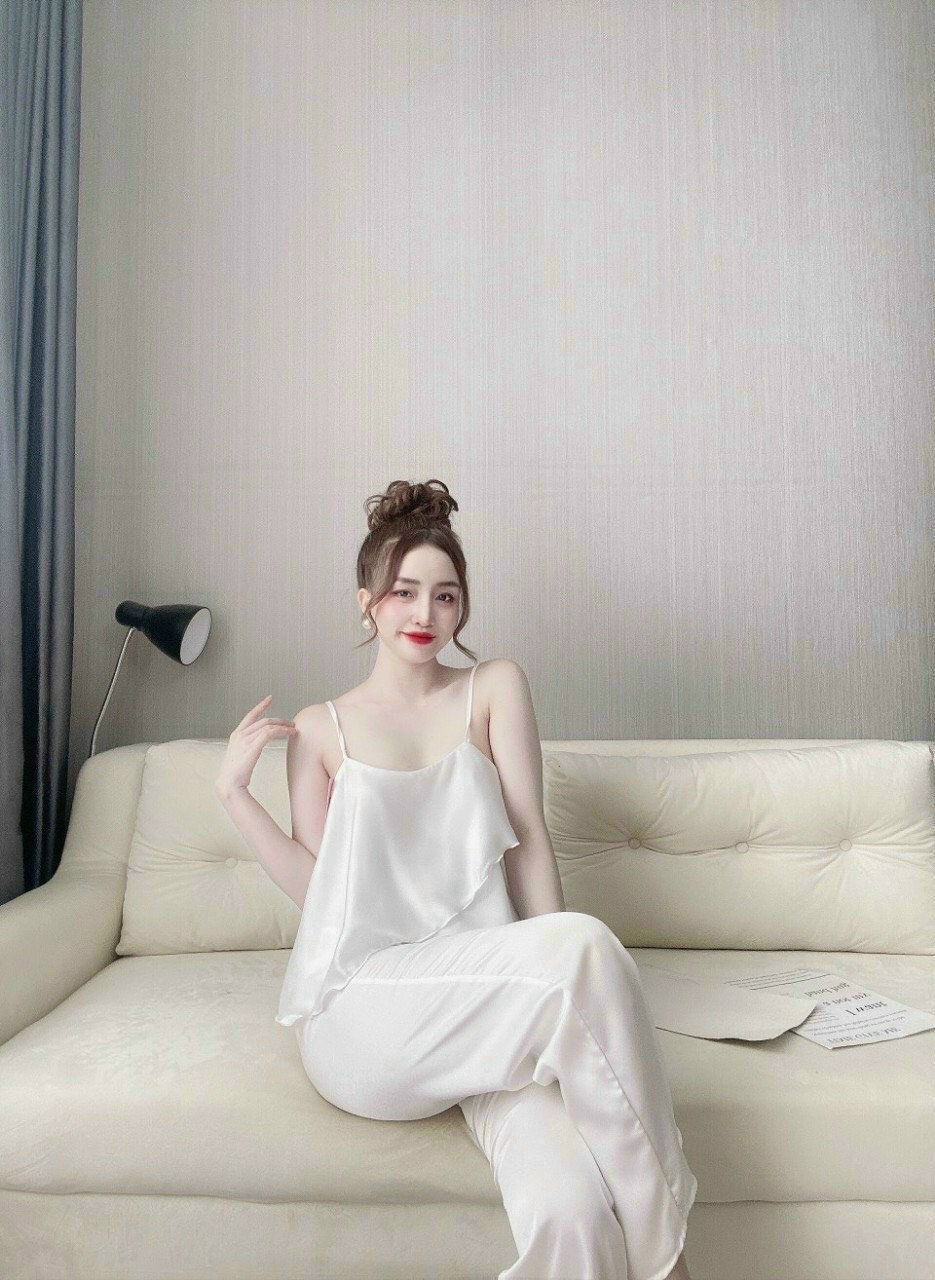 Bộ satin 2 dây đắp chéo