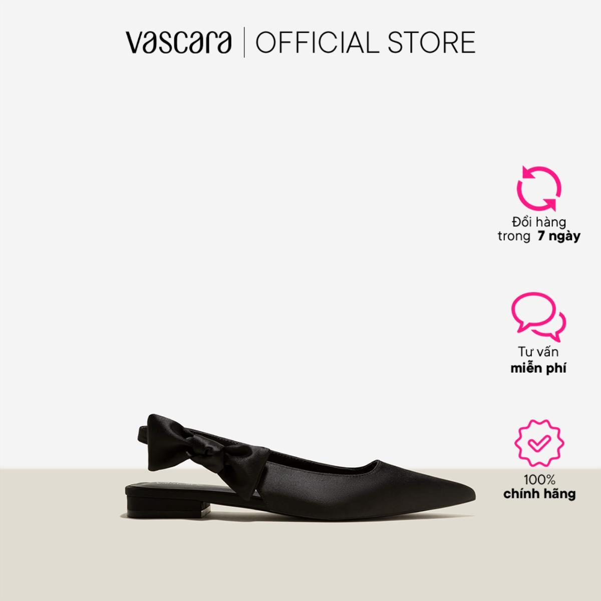 Vasscara Giày Slingback Satin Nhấn Quai Nơ - BMN 0575