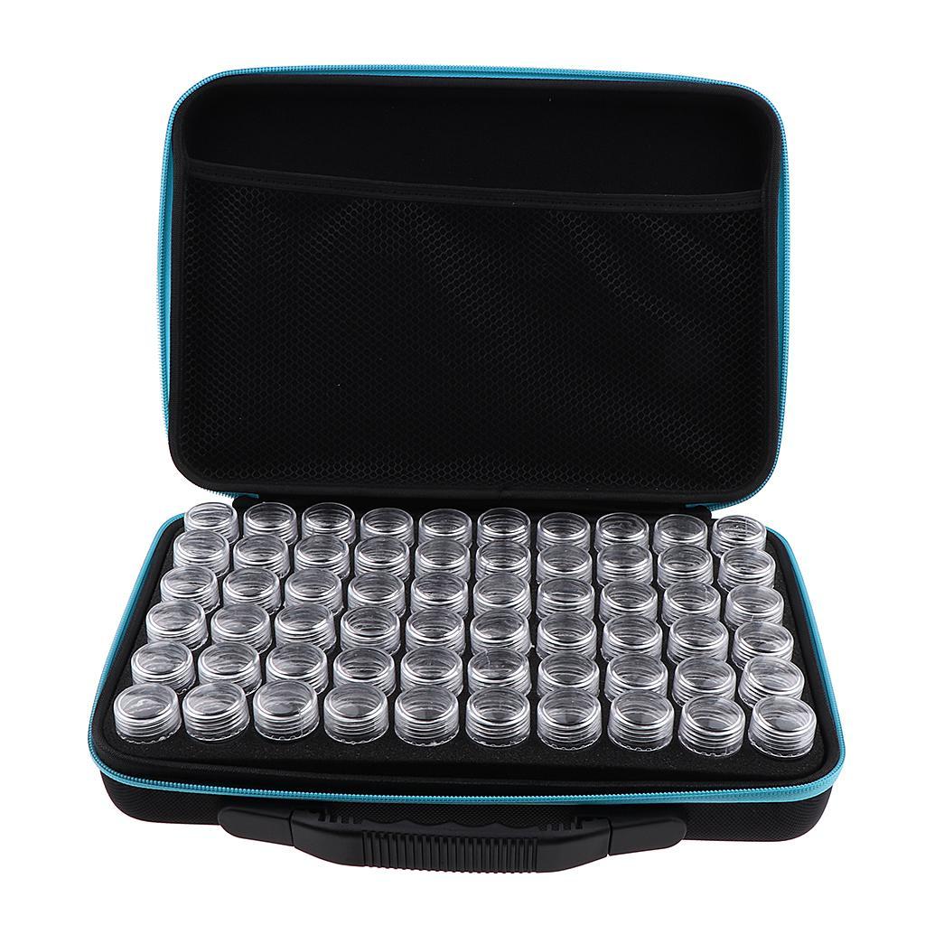 60 Grids 10ml Mini Empty Nail Powder Eye Shadow Grafts Bottles Storage Case