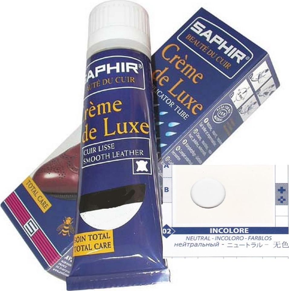 Kem chăm sóc da giày Saphir Creme de luxe 75ml dạng tuýp có đầu mút