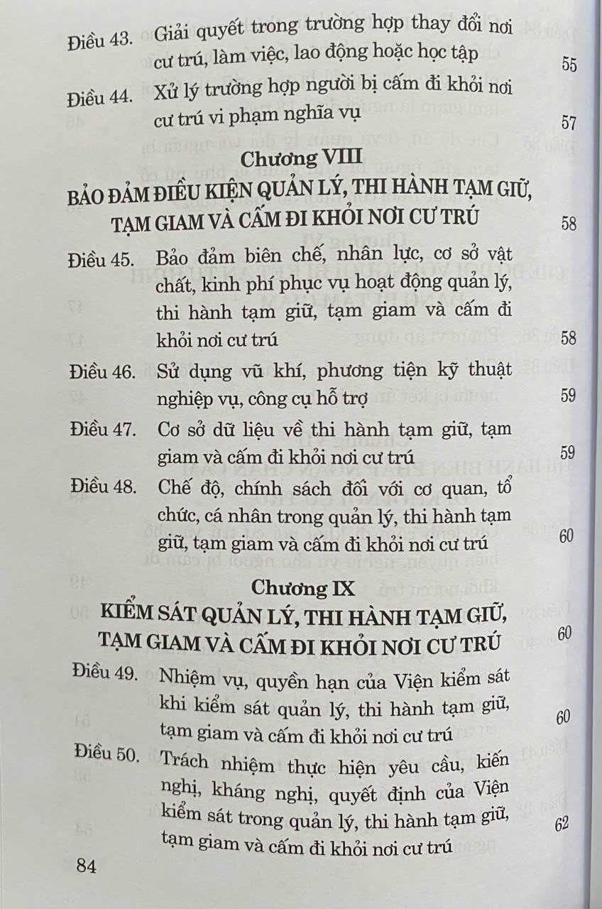 Luật Thi Hành Tạm Giữ, Tạm Giam Và Cấm Đi Khỏi Nơi Cư Trú Năm 2025