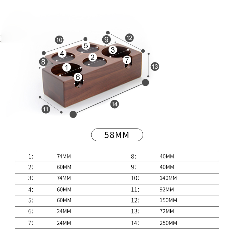 Tamper Base Gỗ Óc Chó - Kệ Gỗ Lót Temper