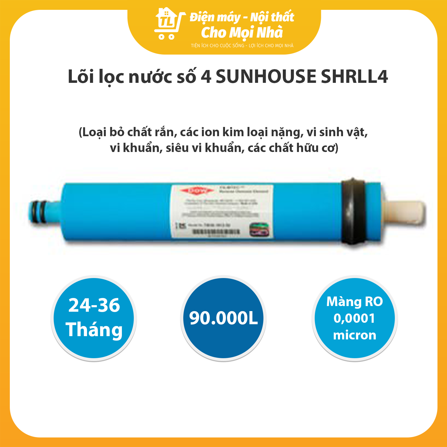 Lõi Lọc Nước Sunhouse Số 4 SHRLL4 - Hàng chính hãng