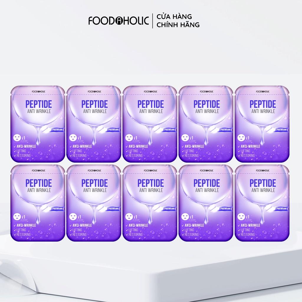 Combo 10 Mặt Nạ Peptide Trẻ Hóa, Lấp Đầy Vết Nhăn Foodaholic Peptide Anti Wrinkle Mask 23ml
