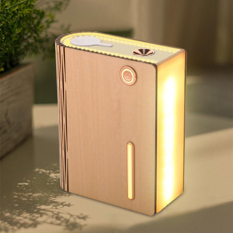 USB Không Dây Hạt Gỗ Máy Tạo Độ Ẩm Không Khí Để Bàn Sách 320ML Di Động Phun Sương Tạo Hương Thơm Khuếch Tán Retro Trang Trí Nhà Umidificador