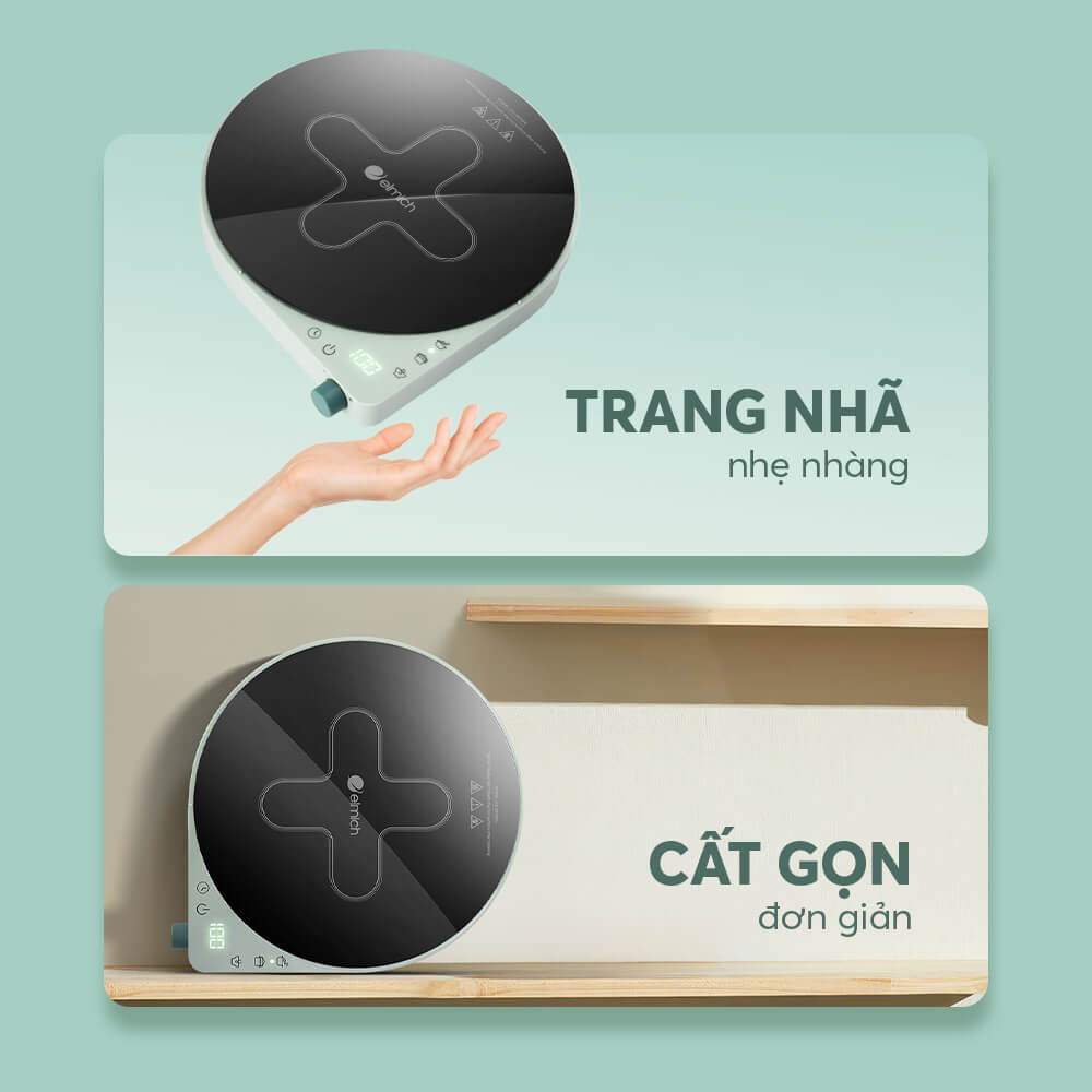 Bếp Điện Từ Đơn Elmich ICE-8878 1800W, Hàng Chính Hãng, Mặt Kính Ceramic - JoyMall