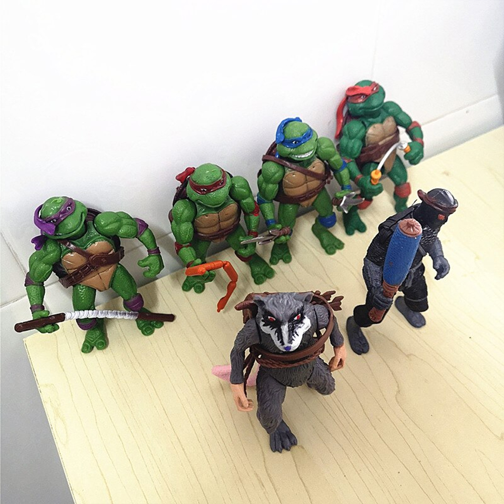 Bộ đồ chơi 06 mô hình nhân vật Ninja Rùa - Ninja Turtle Toys bằng nhựa đặc có khớp cử động linh hoạt
