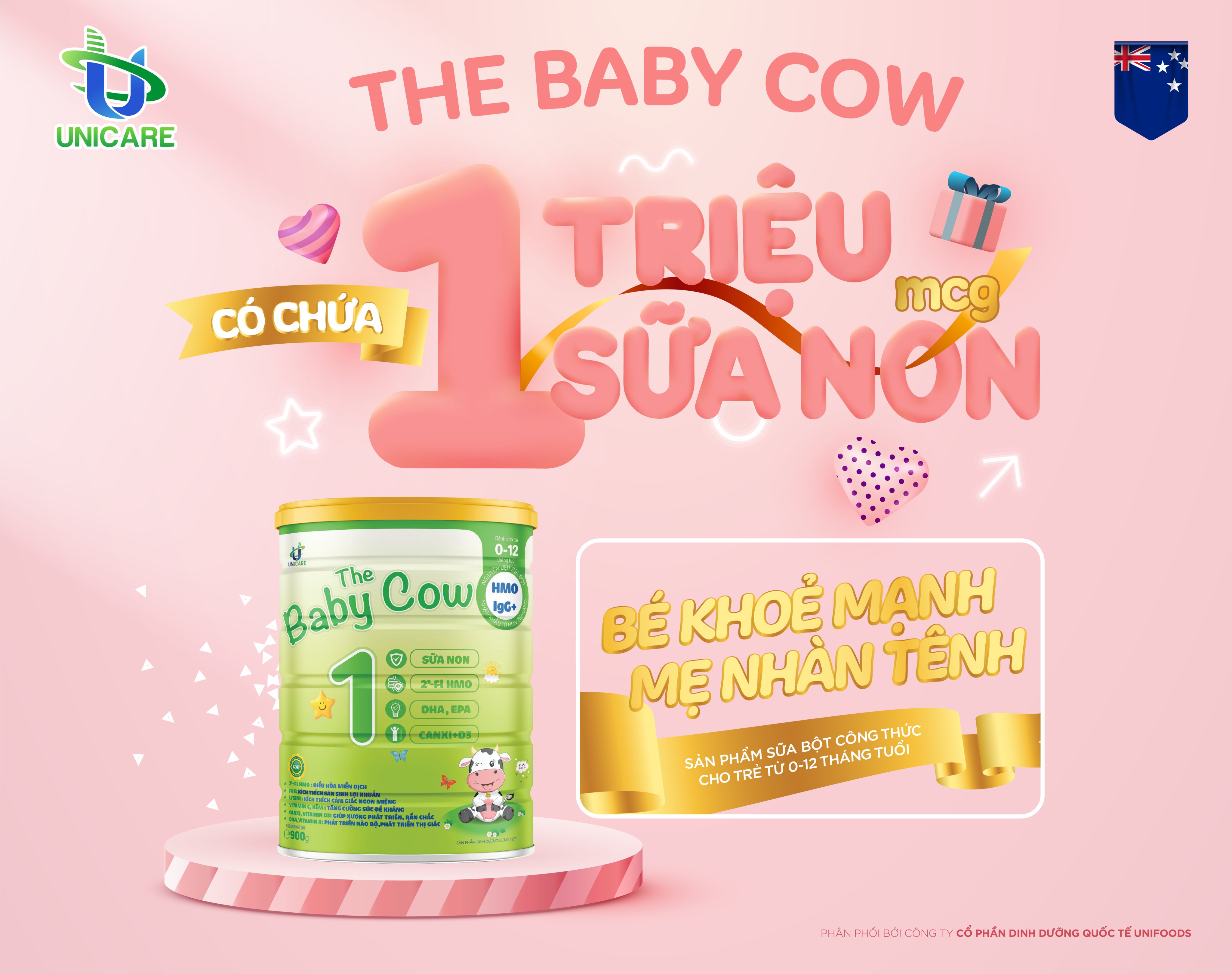 Combo 4 lon Sữa Non The Baby Cow 1 (900gr)