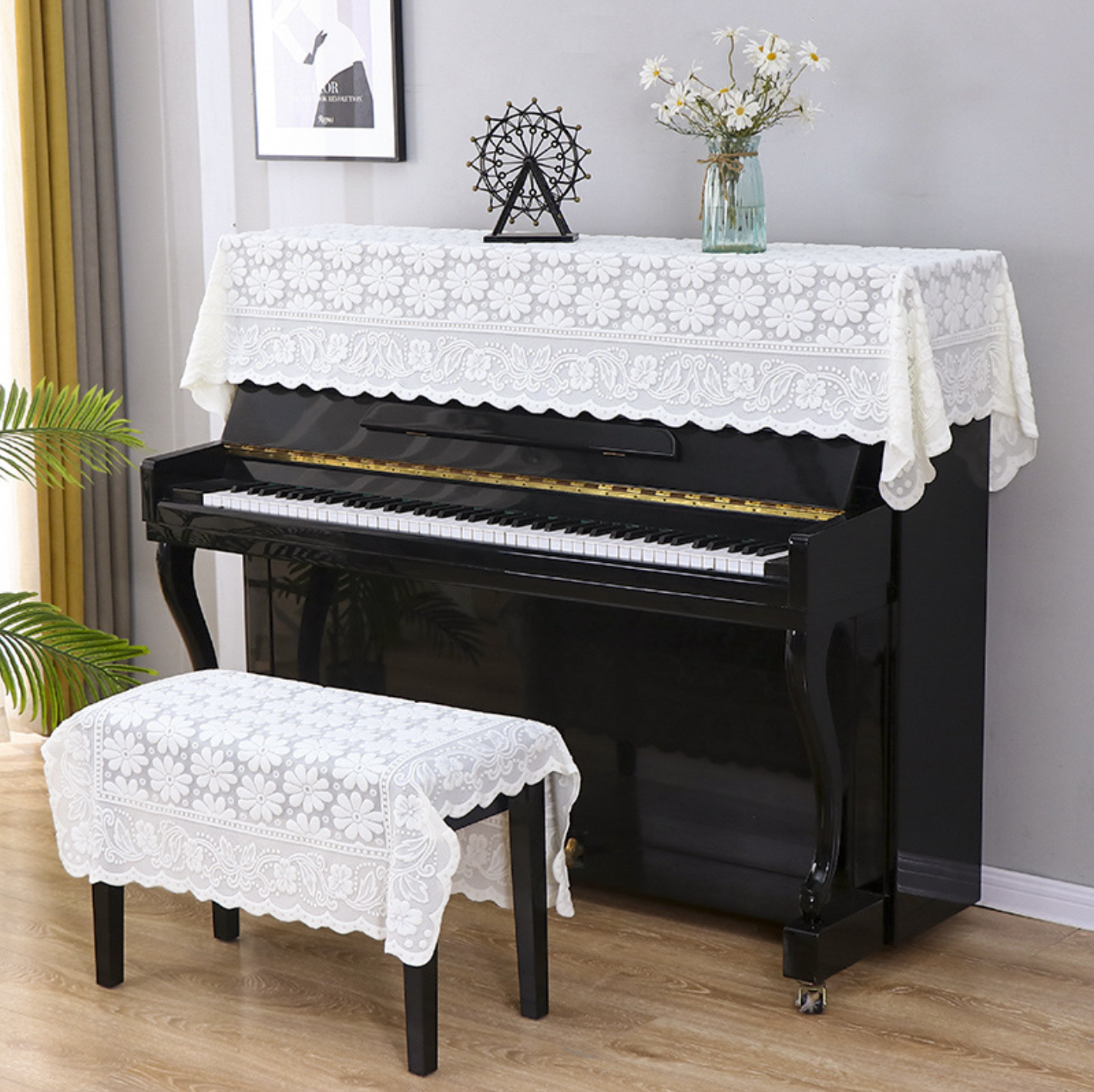 Khăn phủ đàn piano cơ đàn piano điện tử 88 phím phong cách Châu Âu cổ điển sang trọng chống bụi chống xước - Hàng chính hãng