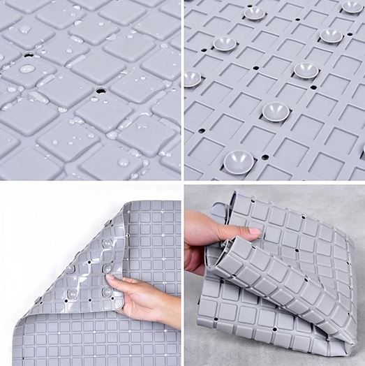Thảm Chống Trượt Nhà Tắm Ô Vuông 70x38cm - Tấm Lót Sàn Phòng Tắm Cao Su Chống Trơn (Giao màu ngẫu nhiên)