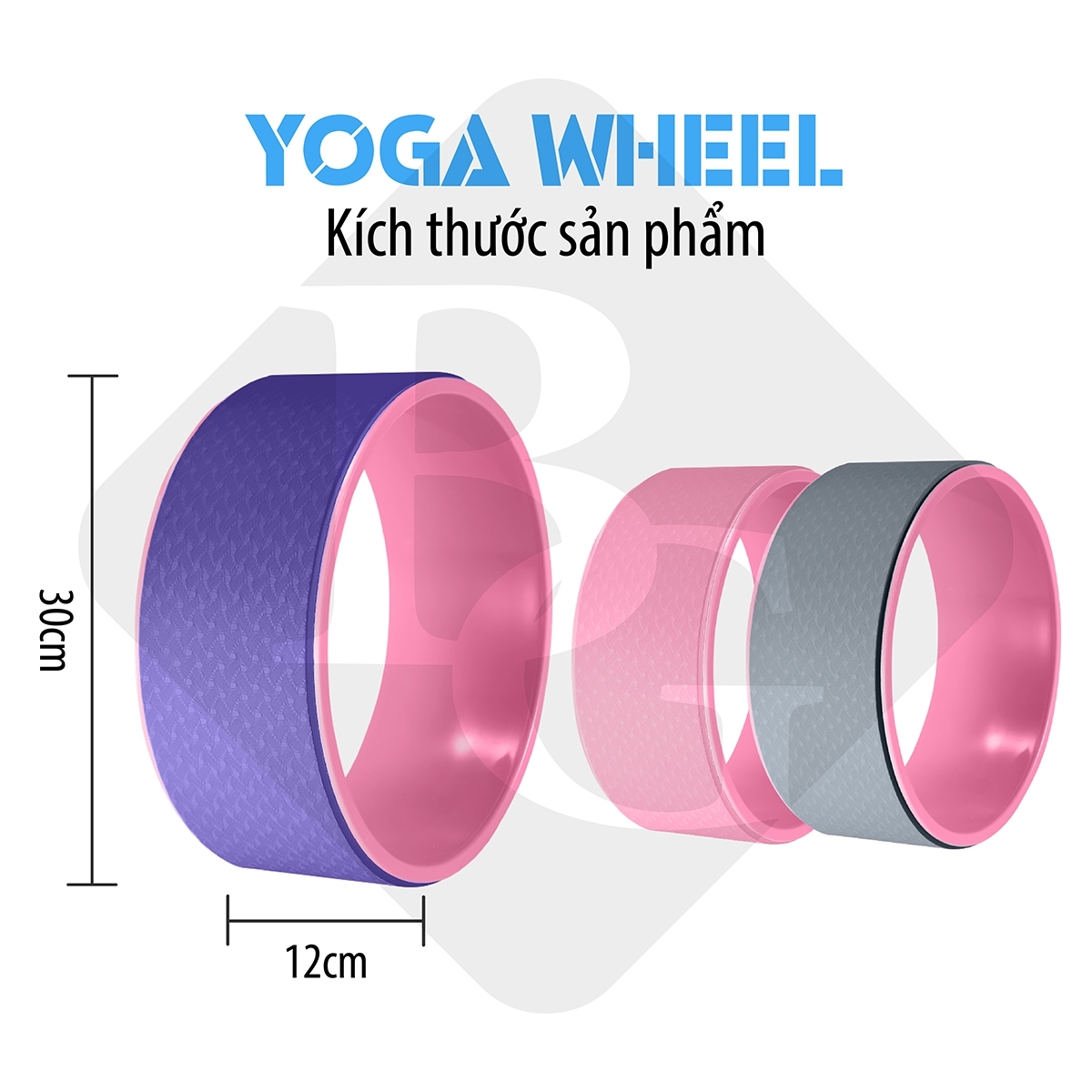 BG Vòng tập YOGA 6003 - Yoga Wheel Bản 13CM Và 12CM Khung Nhựa ABS Bọc TPE Cao Cấp Pilates Tập Lưng Cao Cấp (hàng nhập khẩu)