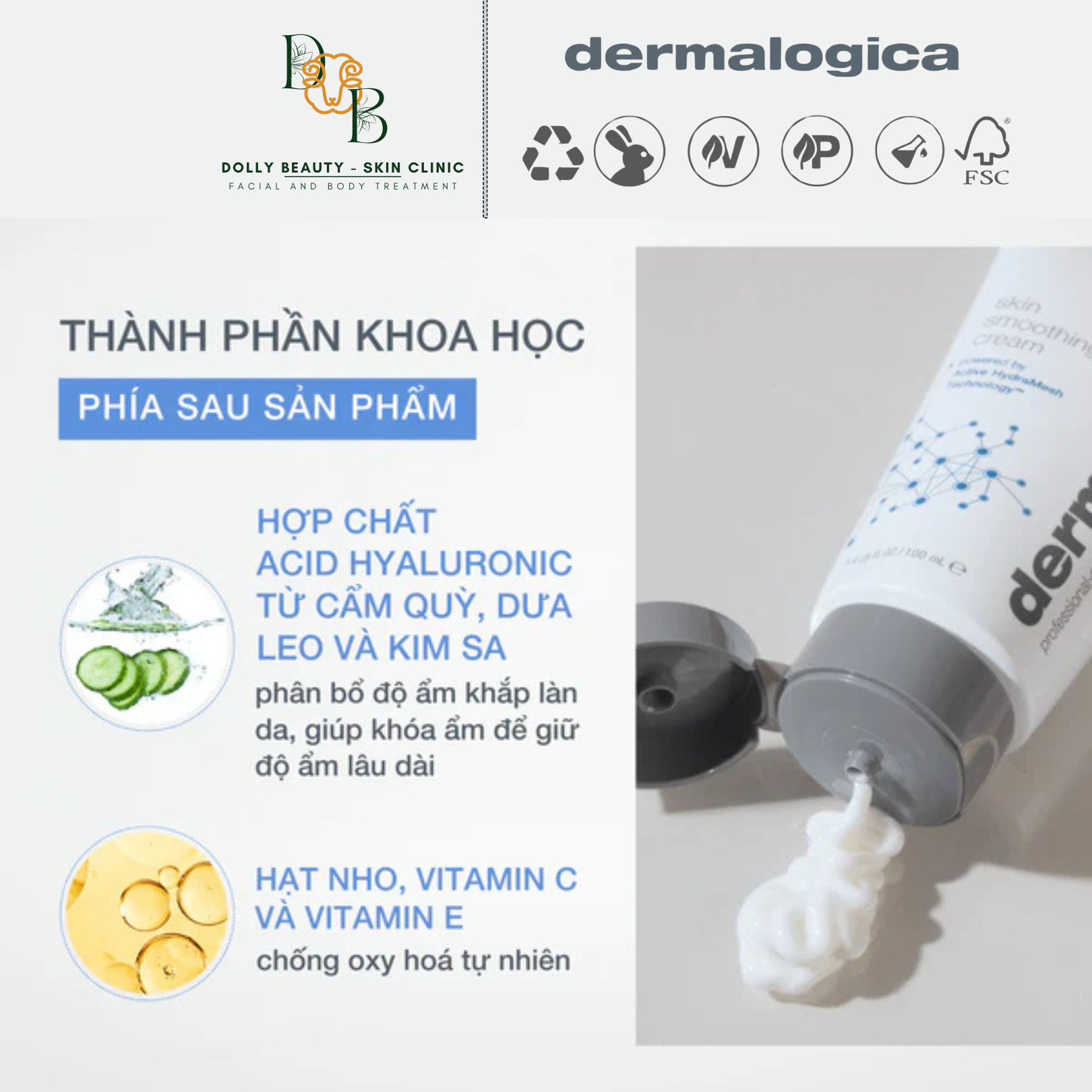 DERMALOGICA Kem dưỡng ẩm liên tục 48h SKIN SMOOTHING CREAM - Dolly Beauty