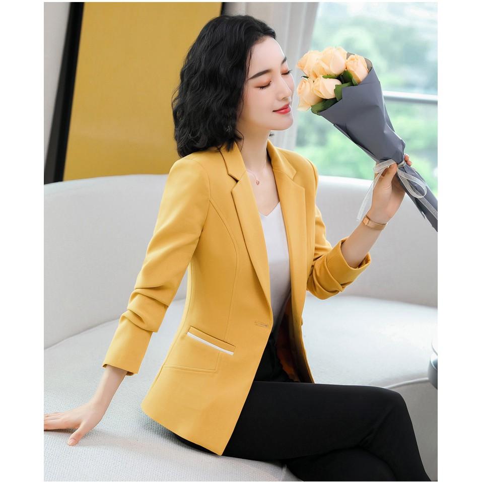 Áo vest nữ 1 lớp kiểu dáng Hàn Quốc, chất liệu Tuyết mưa BLY AK07 thời trang công sở cao cấp Thanh lịch Sang trọng
