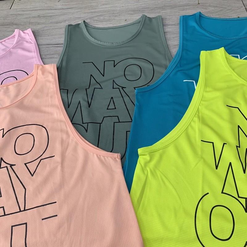 Áo Tanktop thể thao tập gym, yoga nữ NO WAY OUT vải thun lưới thông thoáng mồ hôi