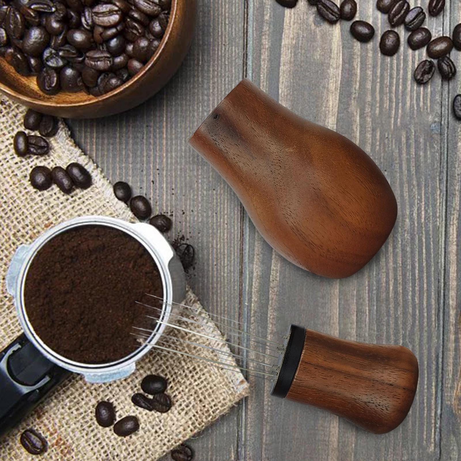 2Pcs Coffee Distributor Needle with Stand for Kitchen Espresso Tools
