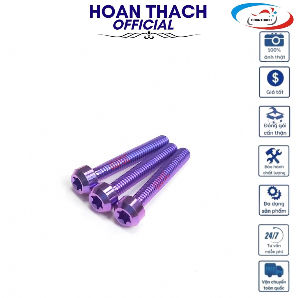 Ốc Gr5 4L25 Trụ Xanh Tím Dùng cho nhiều dòng xe SP016456 (giá 1 con)