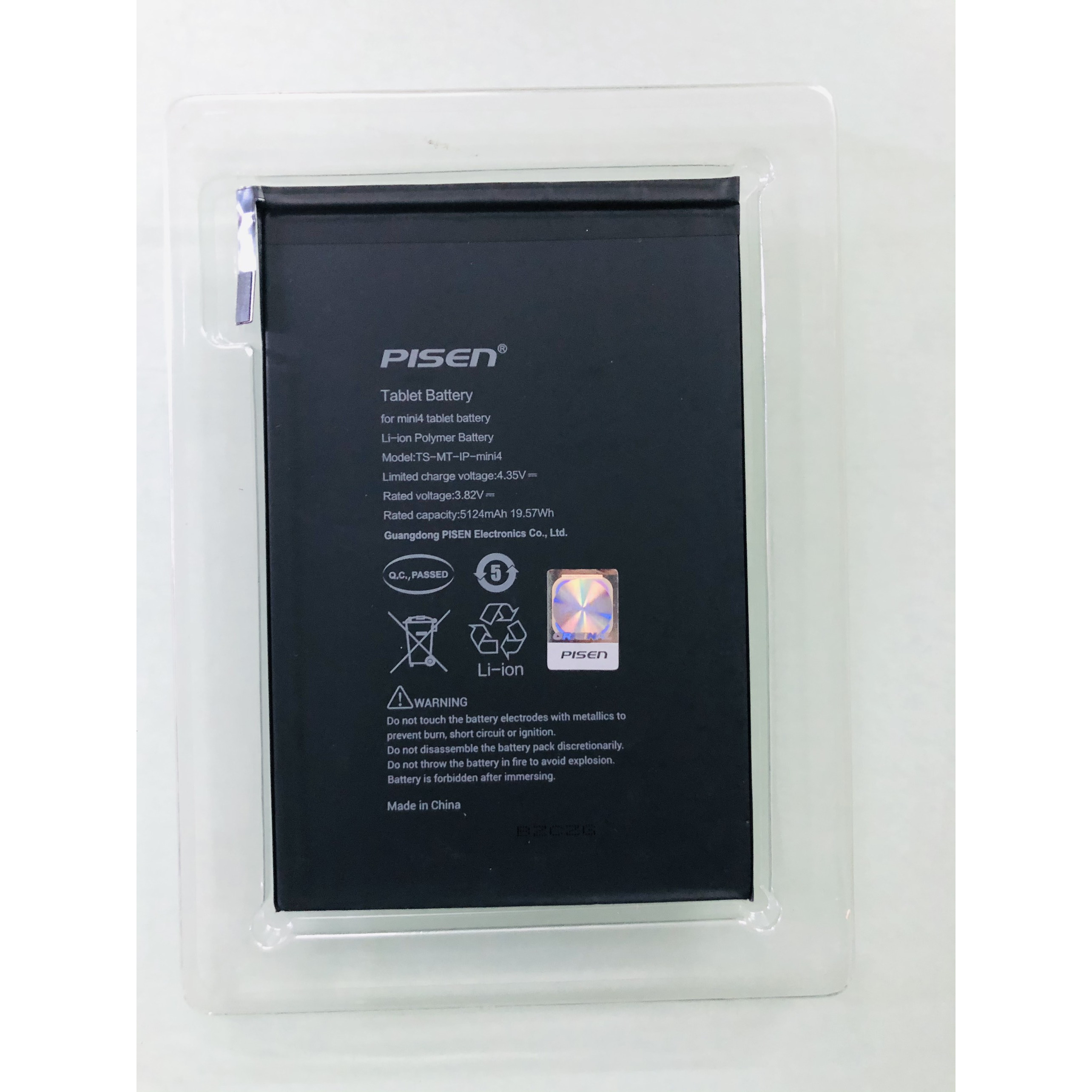 Pin sạc PISEN TS-MT- iPad Mini4 - 5124mAh ( IPAD - mini 4 ,3.8V , 5124mAh _ Black _ Hàng chính hãng