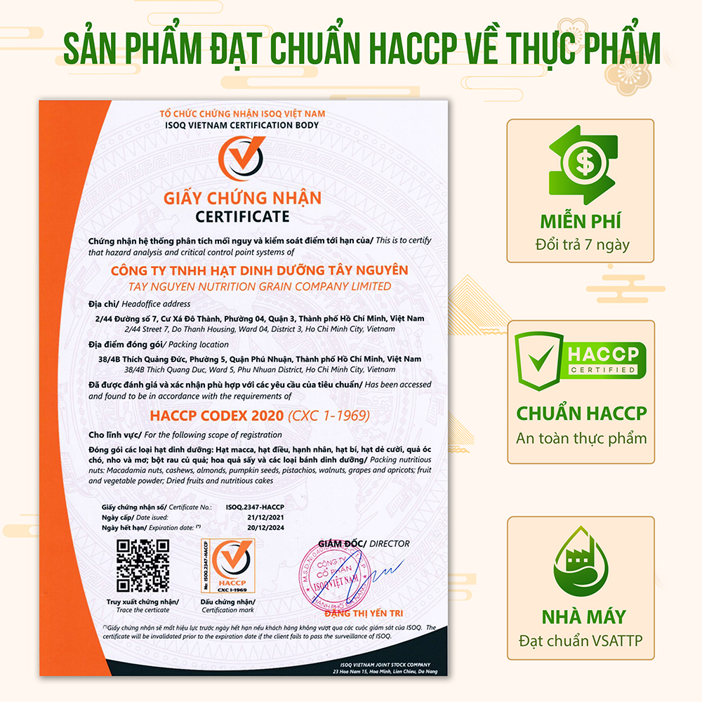 Hạt macca tách vỏ TANU NUTS, mắc ca nhân Tây Nguyên hạt ngũ cốc tốt cho bà bầu