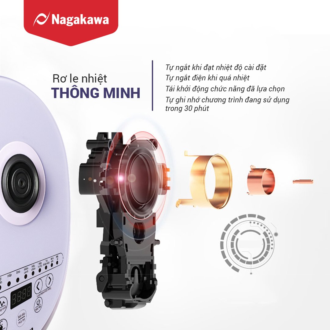 Ấm siêu tốc thủy tinh đa năng Nagakawa NAG0316 - Hàng chính hãng