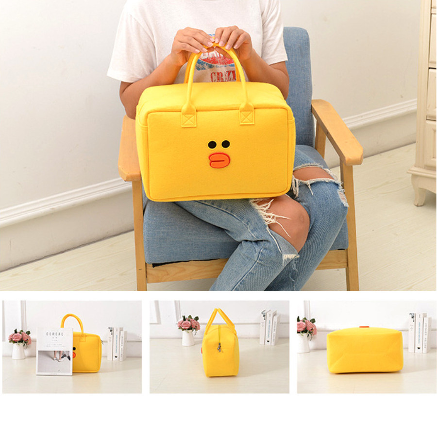 Túi Du Lịch Cỡ Lớn Bằng Vải Nỉ Họa Tiết Hoạt Hình Dễ Thương 38 x18x27cm