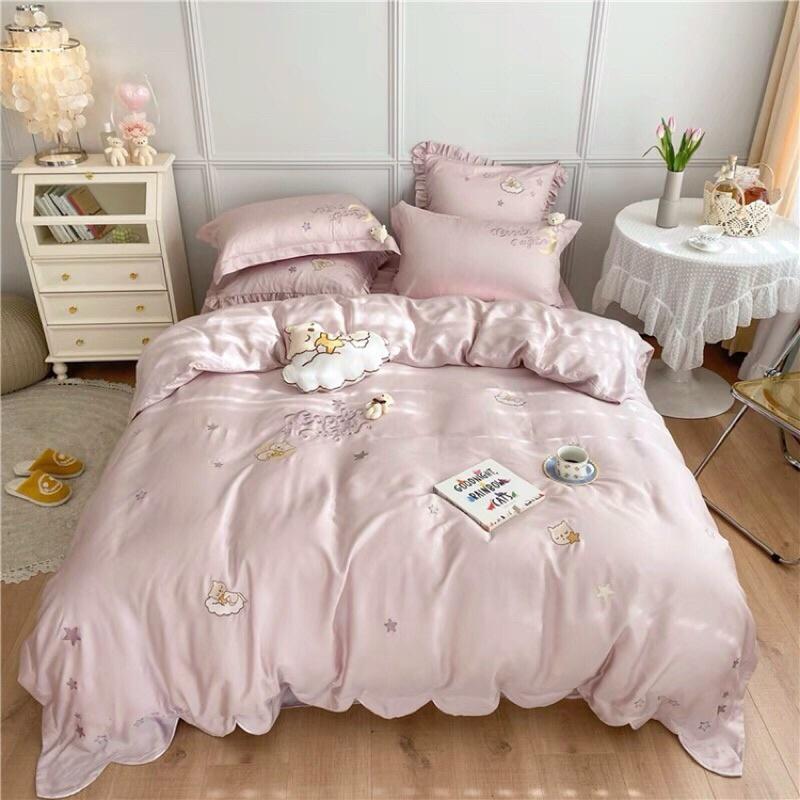 Bộ lụa tencel 80s chăn ga gối 4 món