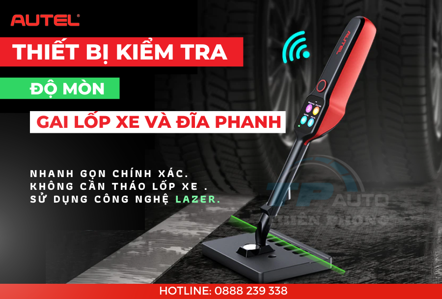 AUTEL MAXITPMS TBE200- Máy Kiểm Tra Độ Mòn Gai Lốp Và Độ Đảo Đĩa Phanh -Hàng Chính Hãng