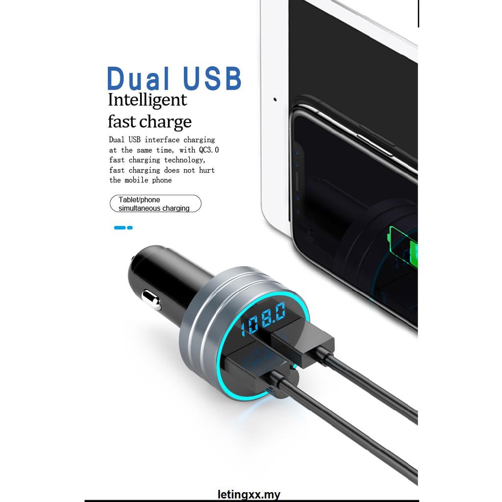 Máy Nghe Nhạc Mp3 Kết Nối Bluetooth 5.0 Usb Qc3.0 Cho Xe Hơi