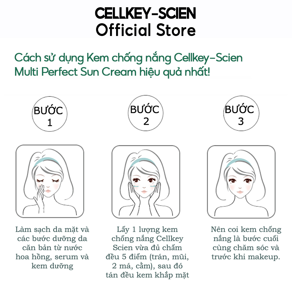 Combo 2 Kem Chống Nắng Tế Bào Gốc Kiềm Dầu Chống Nhăn Dưỡng Ẩm Trắng Da Cellkey-Scien Multi Perfect Sun Cream SPF50+PA+++ (100ml)