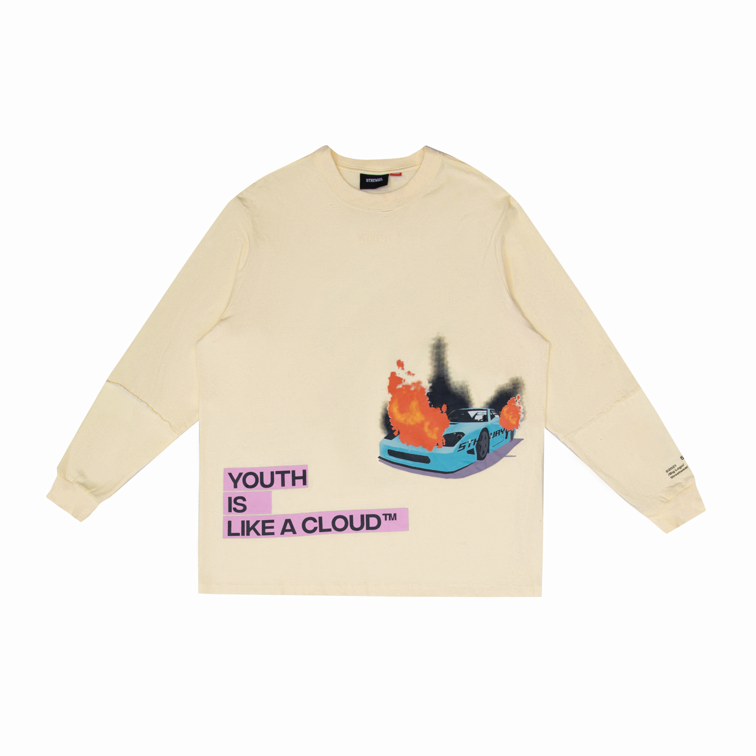 Áo Thun 5THEWAY Tay Dài Vàng aka 5THEWAY /YILAC/ SQUARE LONG SLEEVE TEE in LEMON ICING