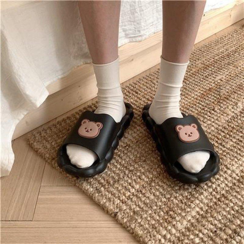 Dép Quai Ngang Đế Vằn Sâu Hình Gấu, Bò Sữa Cực Xinh