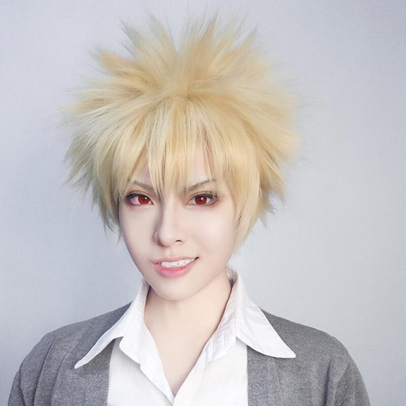 Wig/ Tóc Giả cosplay Nhân Vật Bakugou Katsuki - Boku no Hero màu vàng tại