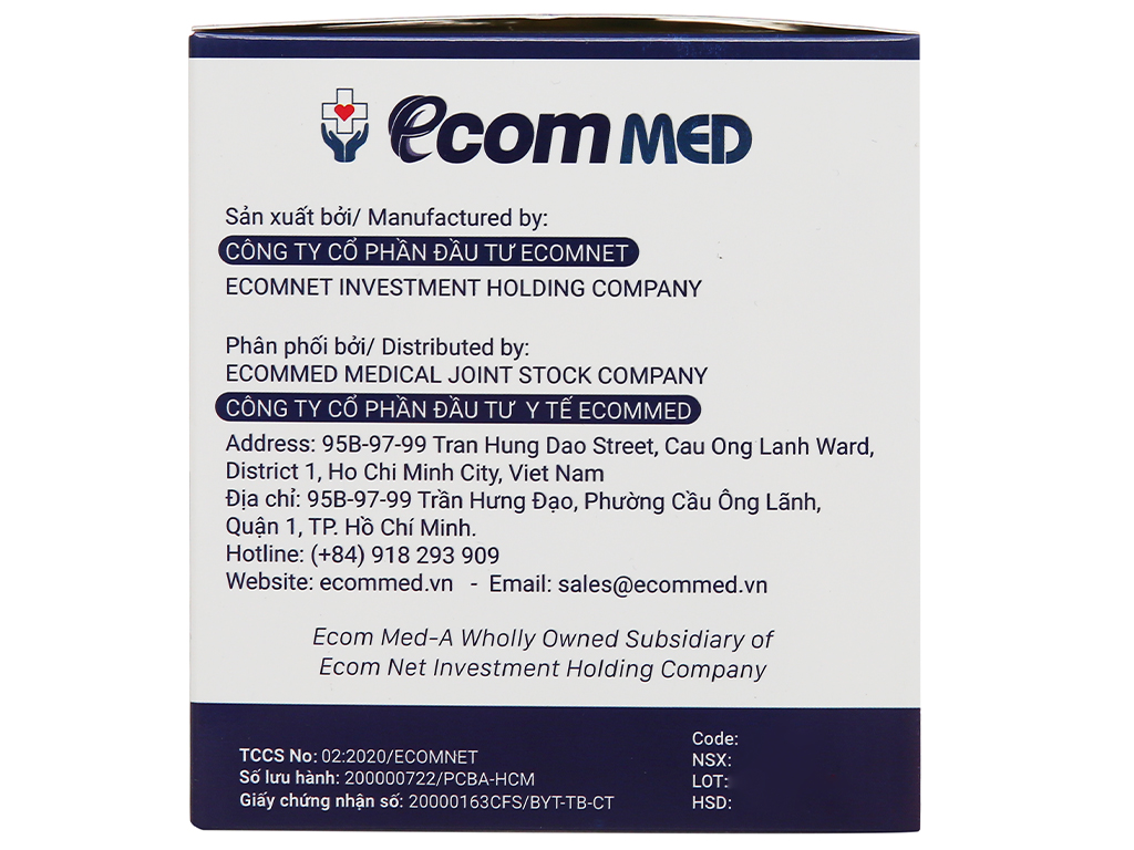 Khẩu Trang Y Tế EcomMed 4 lớp Kháng Khuẩn 99%