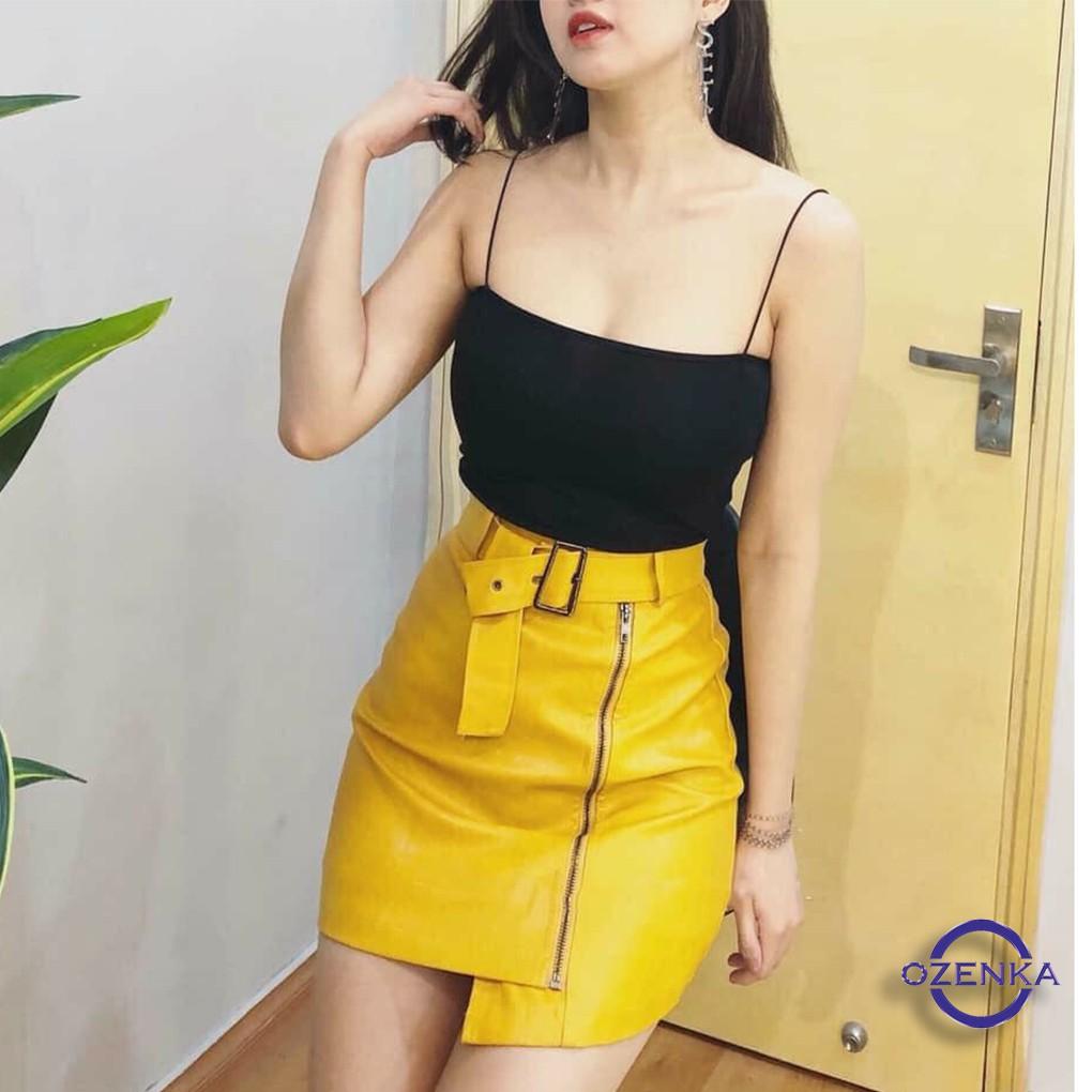 Áo 2 dây sợi bún thun gân đẹp 100% cotton đen trắng , áo croptop ôm mặc trong siêu mát DA099