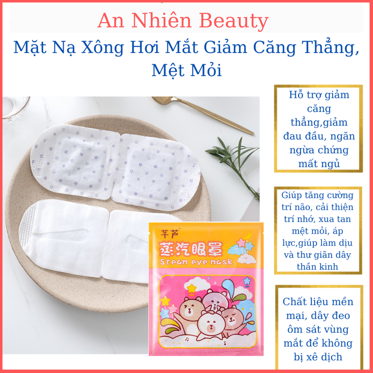 Túi Chườm Mắt Thảo Dược Giảm Đau Đầu, Nhức Mỏi Mắt