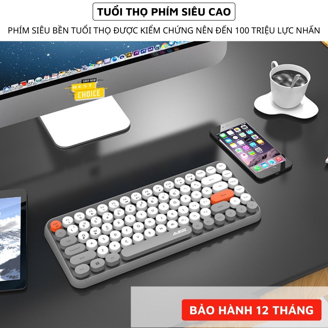 Bàn phím bluetooth không dây Siêu Mỏng XSmart 308i cho điện thoại, Ipad, laptop, pc máy tính bàn, Màu Sắc siêu CUTE, Bấm cực thích - Hàng Chính Hãng