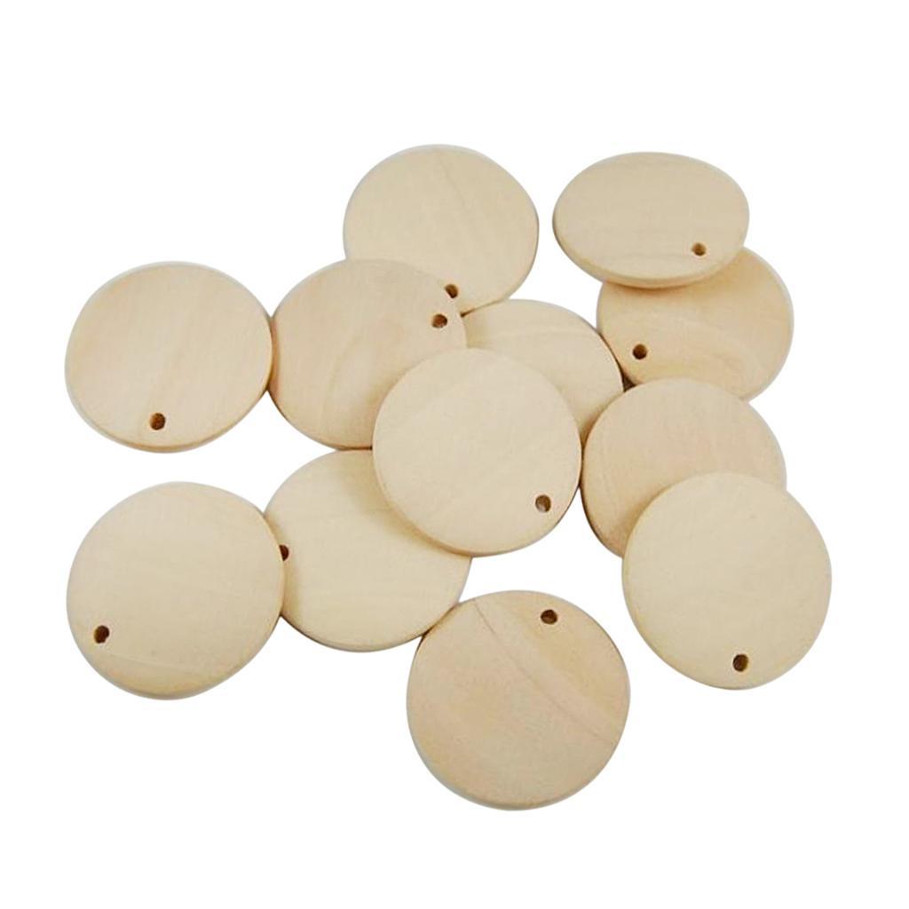 200pcs Cutout Unfinished Wood Pieces DIY Craft Home Decor Supplies 15/30mm