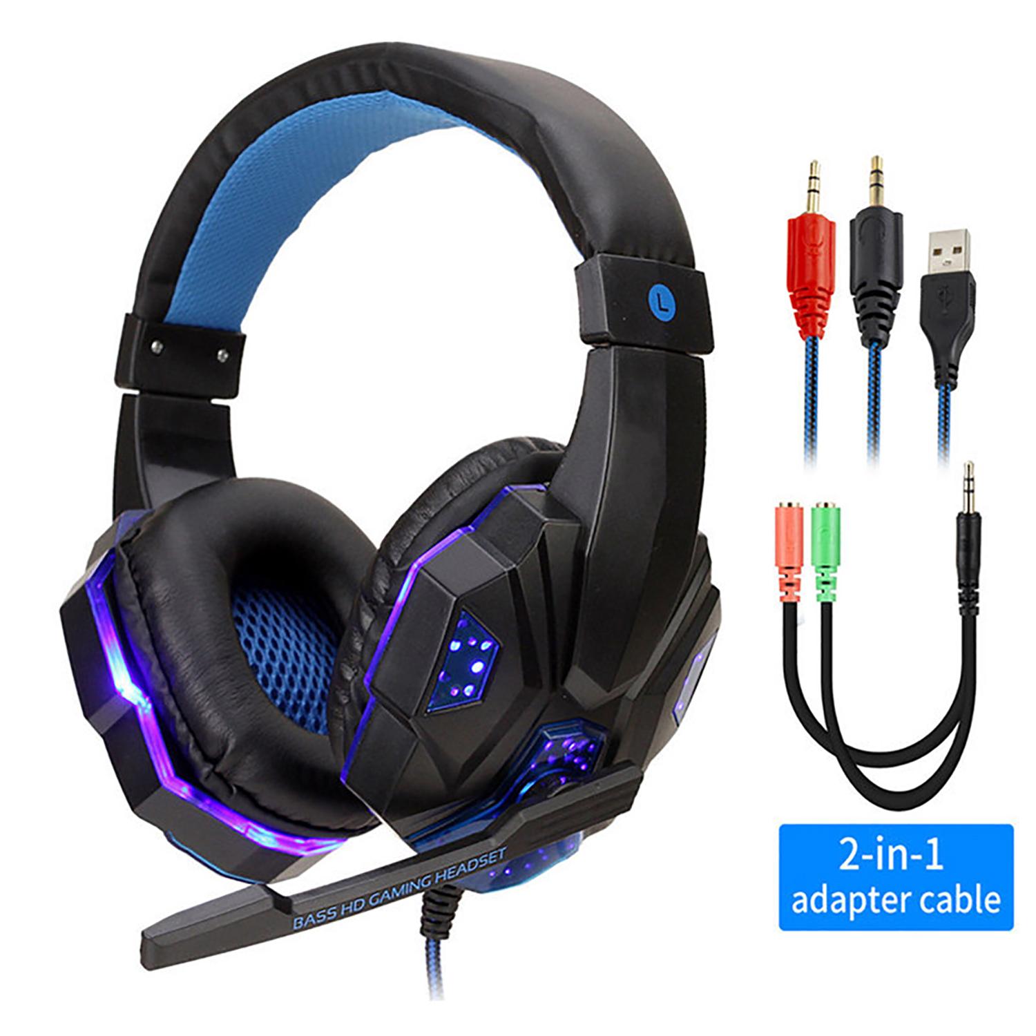 Chuyên Nghiệp Led Game Thủ Tai Nghe Cho Máy Tính PS4 PS5 Fifa 21 Tai Nghe Chơi Game Bass Stereo PC Tai Nghe Có Dây Kèm Mic quà Tặng