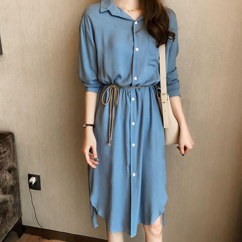 Đầm tay dài phối nút thiết kế thanh lịch hợp thời trang