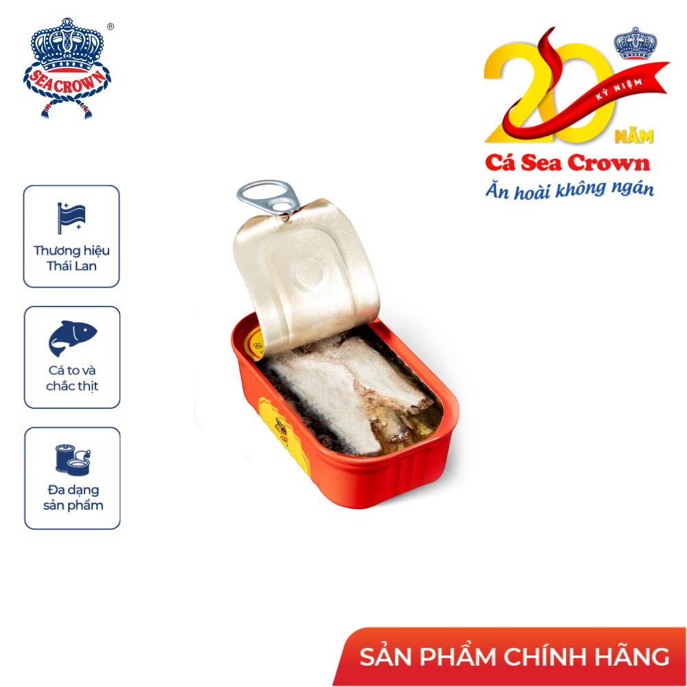 Cá hộp Sea Crown cá Trích ngâm dầu-Lốc 10 lon