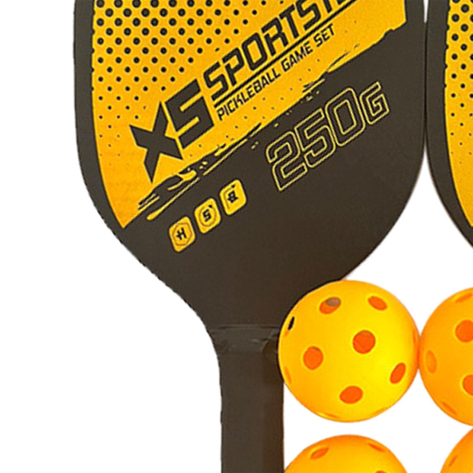 Pickleball Rackets Pickleball Paddles Wood Portable Durable Non Slip Handle with Storage Bag 4 Balls for Adults Player Training Sports Gifts