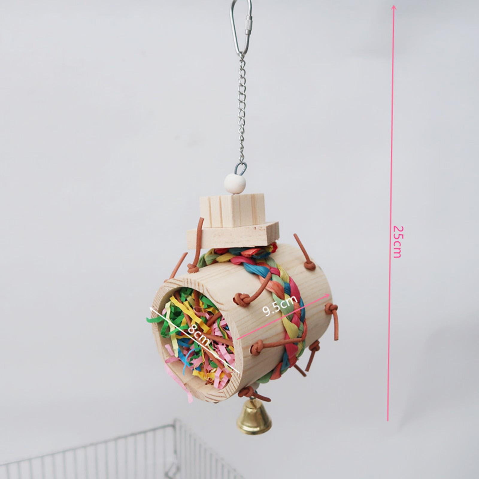 Parrot Chewing Toys Wooden Cage Hanging Accessories for Parakeet