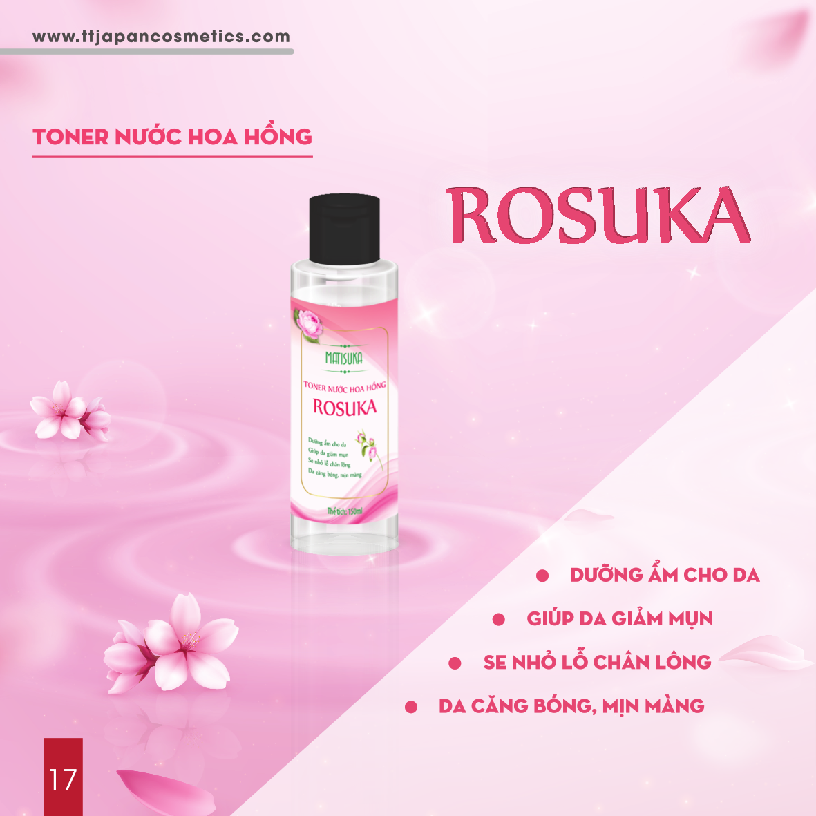 TONER NƯỚC HOA HỒNG ROSUKA