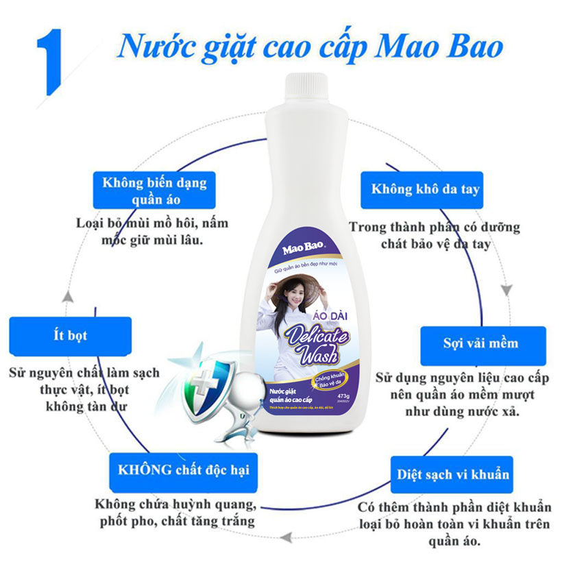 Nước Giặt Quần Áo Cao Cấp Mao Bao 473g