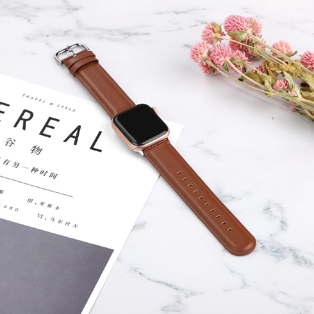 Dây Đeo Da Kiểu Dáng Thời Trang Dành Cho Đồng Hồ Thông Minh Apple Watch Series 7 6 SE 5 4 3 2 1 38mm 40mm 42mm 44mm 41mm 45mm