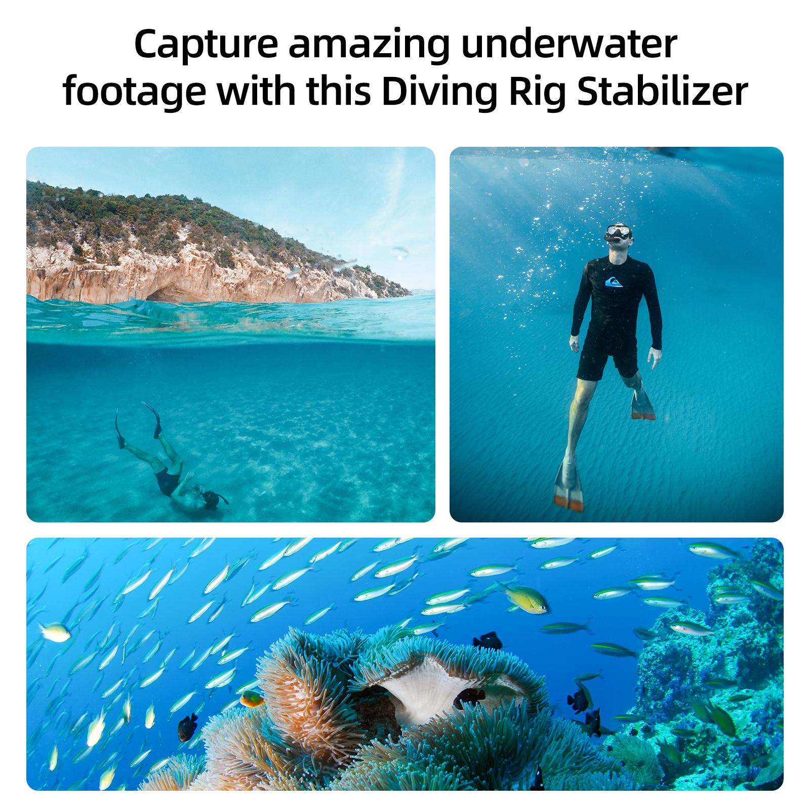Telesin Waterproof Handheld Lặn Rig ổn định cho nhà ở máy ảnh dưới nước cho GoPro 11 Hero 5 6 7 8 9 10 11 Mái vòm hành động