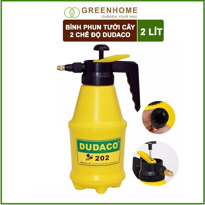 Bình tưới cây 2 lít Dudaco. Hàng chính hãng, Bền, Đẹp, 2 chế độ Phun tưới