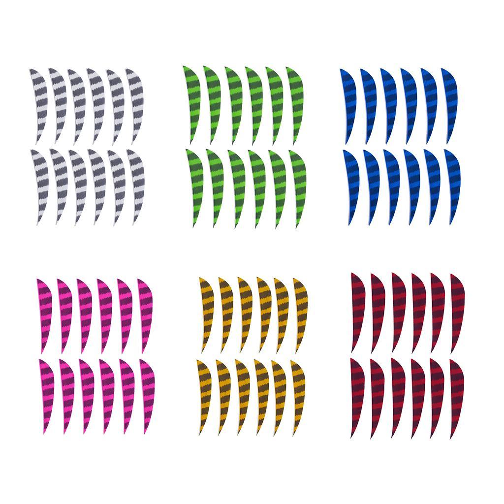12 Pieces Archery Arrow Vanes, Turkey Feather Vane 3 Inch Fletching for DIY Arrow Shafts, Waterdrop Shape