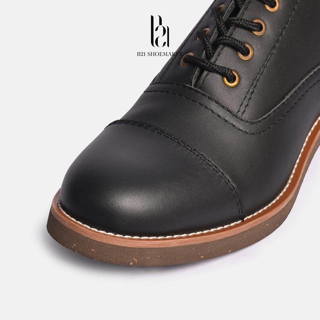 Giày Tây Nam Da Bò Sáp Đế CORK NIKTRIAL Lót Giày Tăng Chiều Cao Đệm Khí Tăng 2cm Thời Trang Vintage - B21 Shoemaker