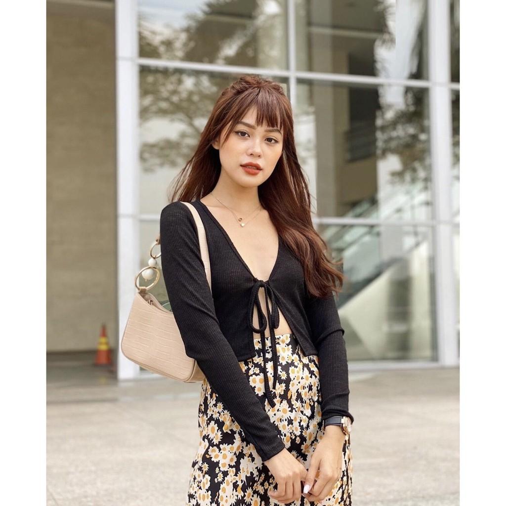 Áo khoác nhẹ croptop tay dài Joy Babe thun gân xịn hack dáng co giãn 4 chiều, áo croptop kiểu nữ crop top CROD 42 -2A